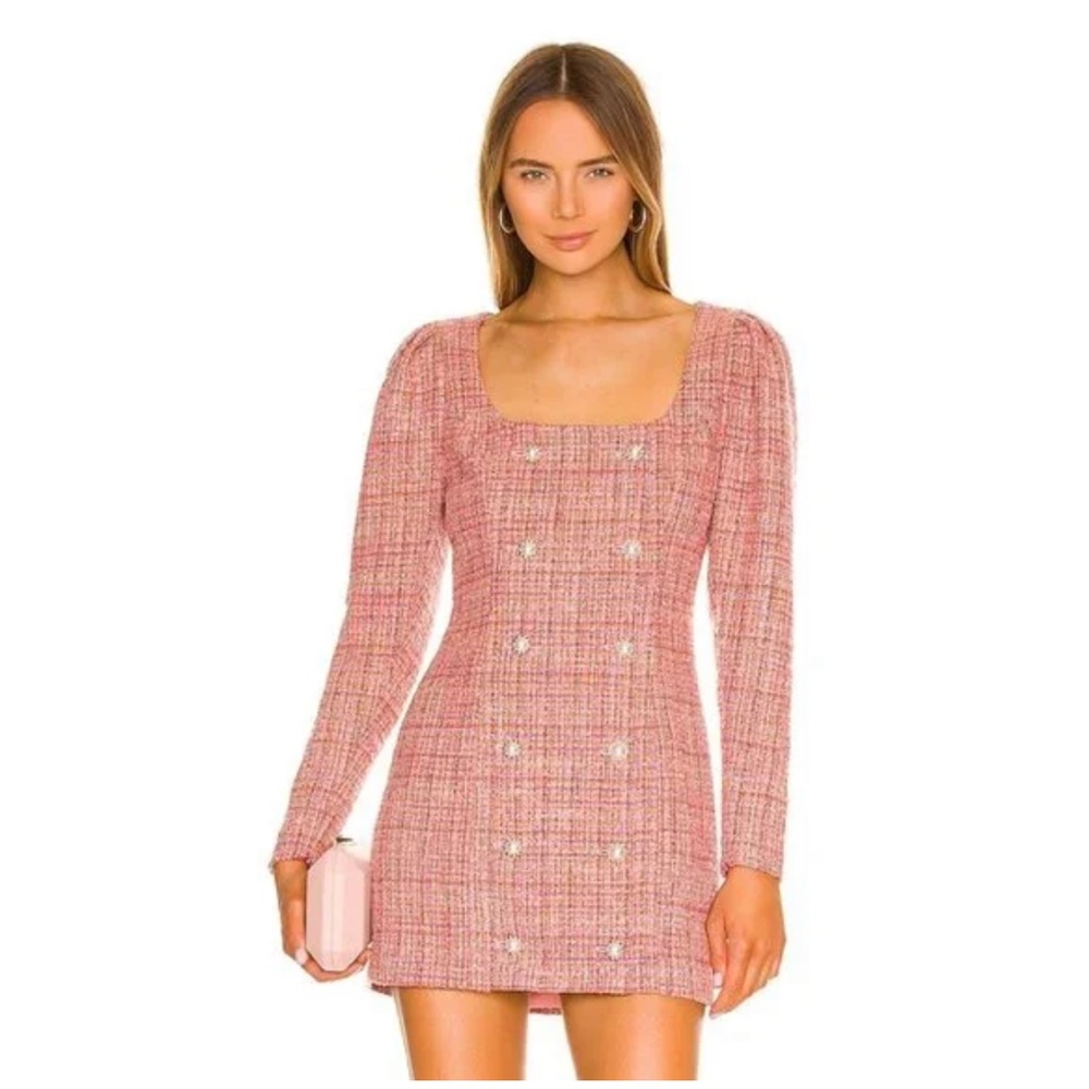 Lovers + Friends Pink Tweed Blazer